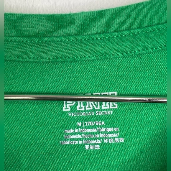 Victorias Secret Pink Green Logo Tee - Picture 2 of 3